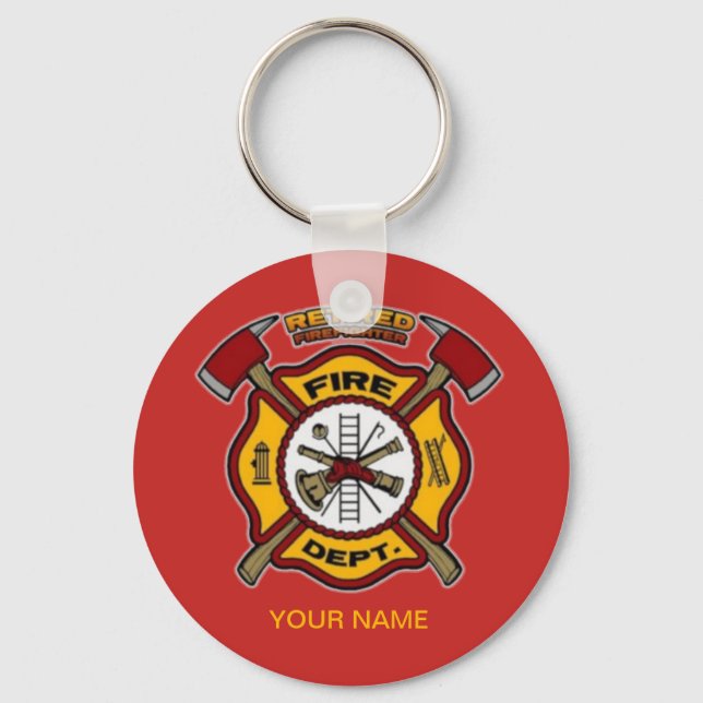 RETIRED FIREFIGHTER KEY RING (Front)