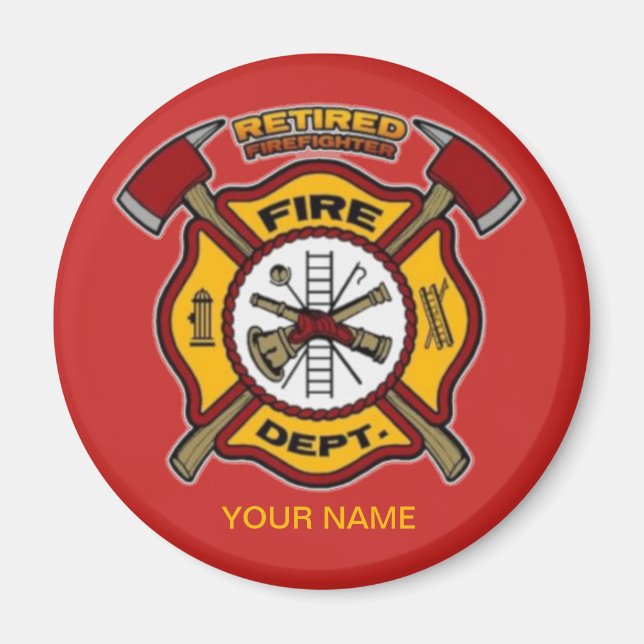 RETIRED FIREFIGHTER MAGNET (Front)