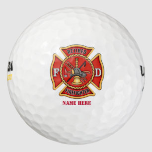 Retired Firefighter Maltese Cross Golf Balls