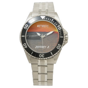 Retired! Fishing Boat, Stainless Steel Retirement  Watch