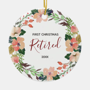Retired Floral First Christmas Ornament