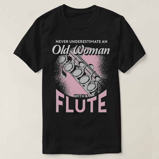 Retired Flute Player Women Flautist Musician Retir T-Shirt (Design Front)