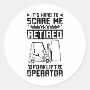 Retired Forklift Driver Classic Round Sticker