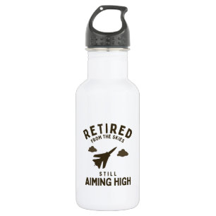 Retired from sky funny air force retirement saying 532 ml water bottle