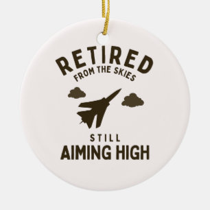 Retired from sky funny air force retirement saying ceramic tree decoration