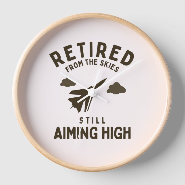 Retired from sky funny air force retirement saying clock (Front)