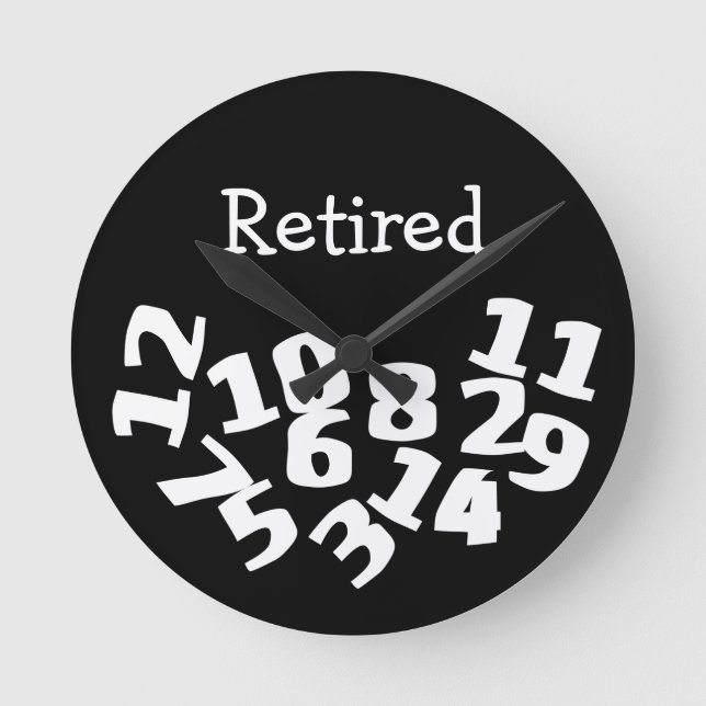 Retired Funny Fallen Numbers Round Clock (Front)