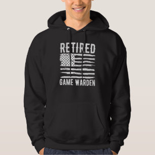 Retired Game Warden Profession American Flag Hoodie