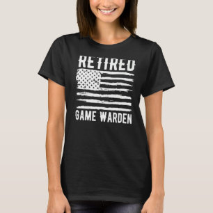Retired Game Warden Profession American Flag T-Shirt