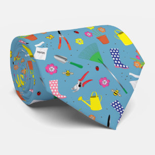 Retired Gardener Cartoon Tie