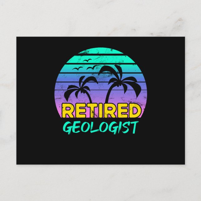 Retired Geologist Retirement Gift Retro Postcard (Front)