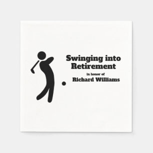 Retired Golf Player Swinging into Retirement moder Napkin