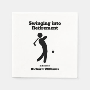 Retired Golf Player Swinging into Retirement moder Napkin