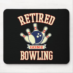 Retired Gone Bowling Ball Cute Retirement Gift Mouse Mat