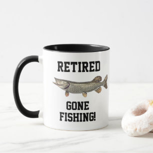 Retired Gone Fishing Northern Pike Sports Mug