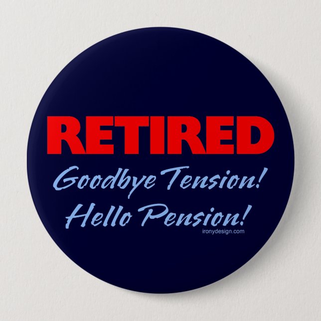 Retired Goodbye (dark blue) 10 Cm Round Badge (Front)