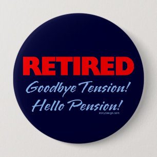 Retired Goodbye (dark blue) 10 Cm Round Badge