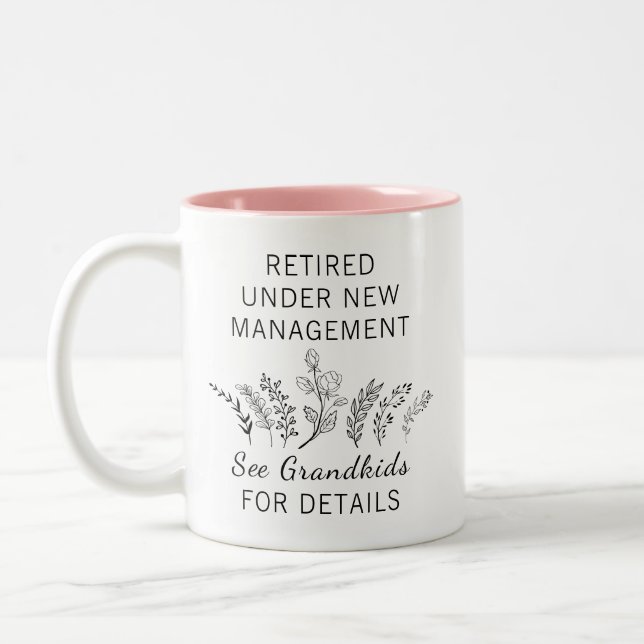 Retired Grandma Grandkids Two-Tone Coffee Mug (Left)