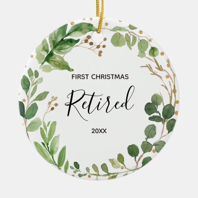 Retired Greenery First Christmas Ornament (Front)