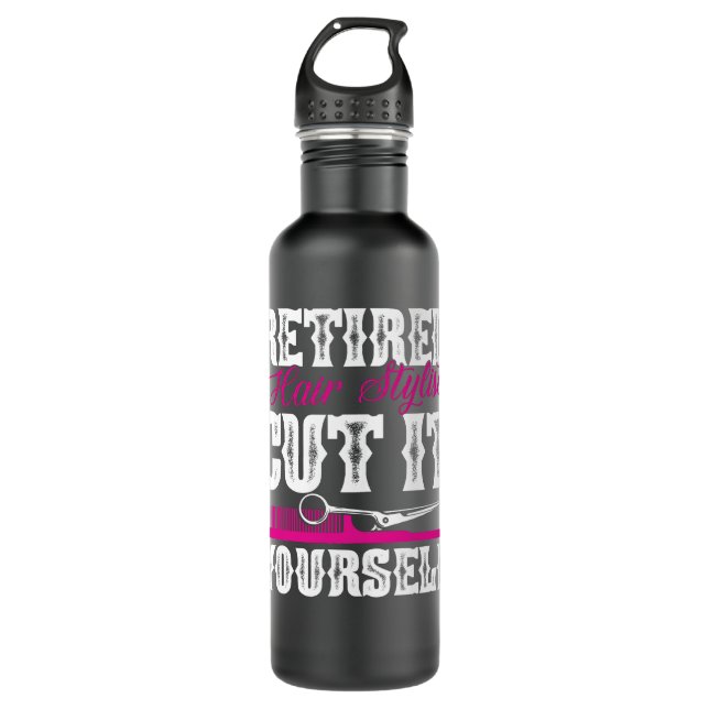 Retired Hair Stylist Hairdresser Retirement Party  710 Ml Water Bottle (Front)