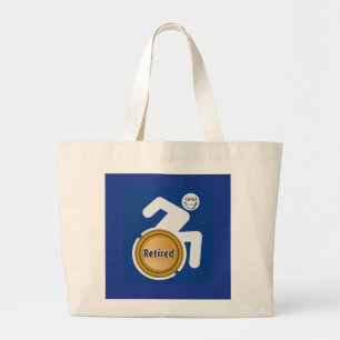 Retired Handicapped Large Tote Bag