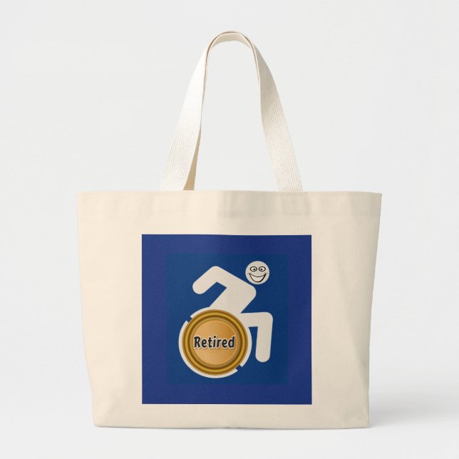 Retired Handicapped Large Tote Bag (Front)