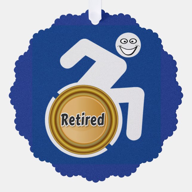 Retired Handicapped Tree Decoration Card (Front)