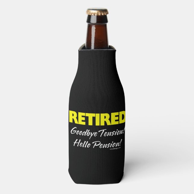 Retired Hellow Pension (Dark) Bottle Cooler (Bottle Front)