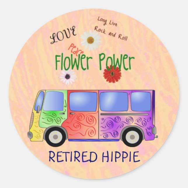 RETIRED HIPPIE sticker (Front)