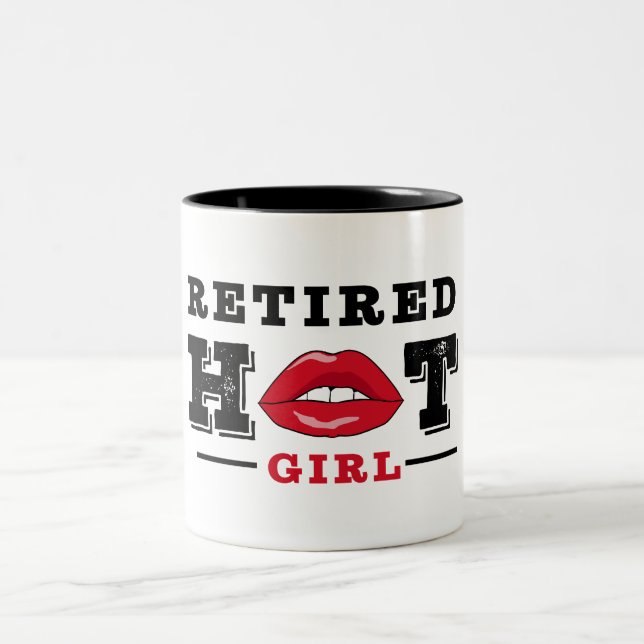 Retired Hot Girl Two-Tone Coffee Mug (Center)