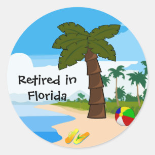 Retired in Florida Classic Round Sticker