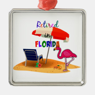 Retired in Florida, fun in the sun  Metal Tree Decoration