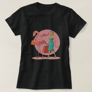 Retired It's My Job To Go Shopping Pink Flamingo T-Shirt