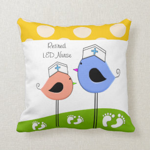 Retired Labour and Delivery Nurse Birds Pillow