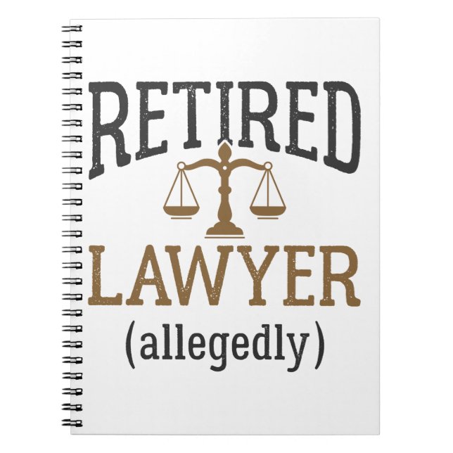 Retired Lawyer Allegedly Attorney Retirement Notebook (Front)