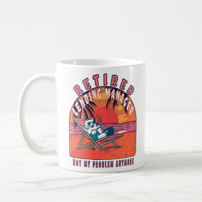 Retired Lending Manager Vintage Retirement Coffee Mug (Left)