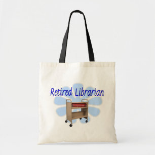 retired Librarian Book Cart Design Tote Bag