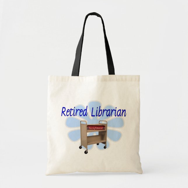 retired Librarian Book Cart Design Tote Bag (Front)