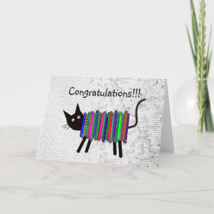 Retired Librarian Book Cat Gifts Card