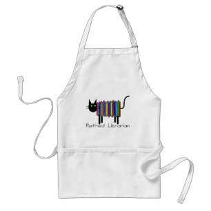 Retired Librarian Book Cat Gifts Standard Apron