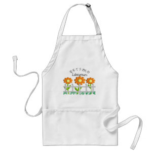 Retired Librarian Daisies Fence Design Gifts Standard Apron