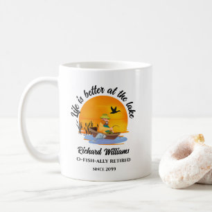Retired Life Is Better At the Lake Fishing Cartoon Coffee Mug