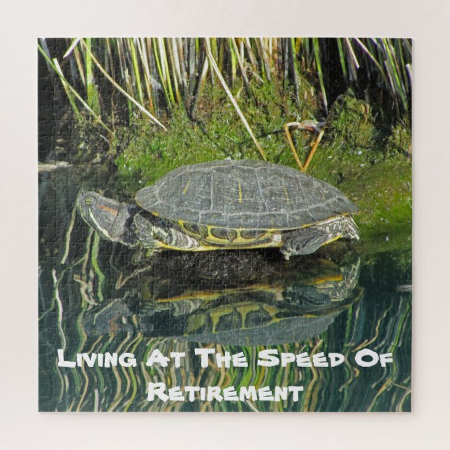 Retired Life Turtle Water Reflection Retirement Jigsaw Puzzle (Vertical)