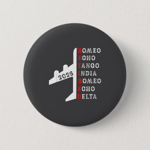 Retired Lot 2026 Phonetic Alphabet Retirement Gift 6 Cm Round Badge