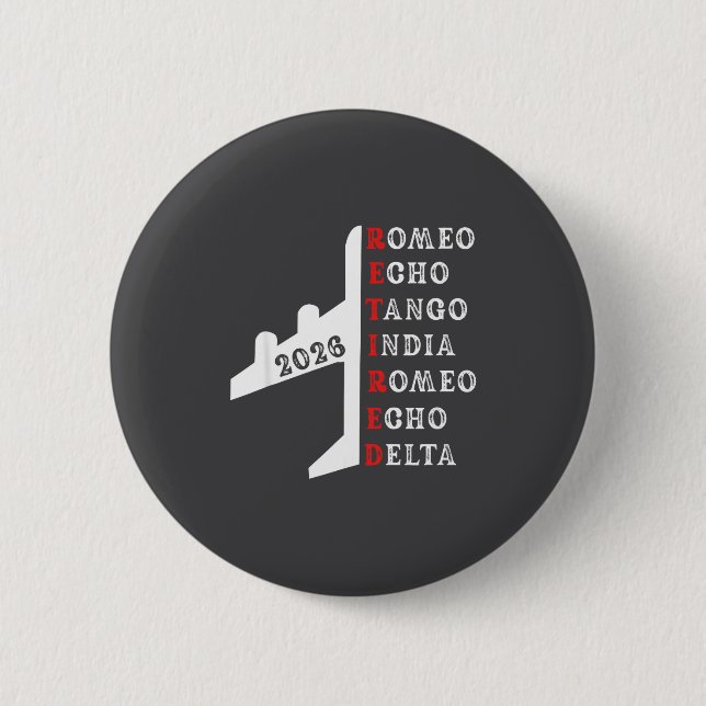 Retired Lot 2026 Phonetic Alphabet Retirement Gift 6 Cm Round Badge (Front)