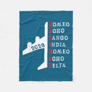 Retired Lot 2026 Phonetic Alphabet Retirement Gift Fleece Blanket