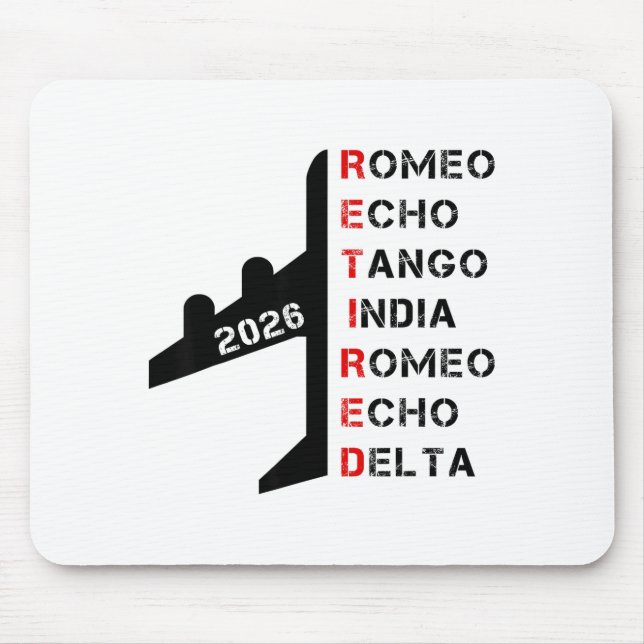 Retired Lot 2026 Phonetic Alphabet Retirement Gift Mouse Mat (Front)