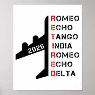 Retired Lot 2026 Phonetic Alphabet Retirement Gift Poster