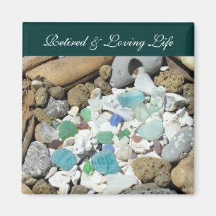 Retired & Loving Life Ocean Beach magnets Seashell