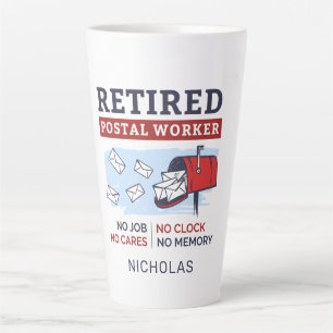 Retired Mail Carrier Postal Coworker Retirement Latte Mug